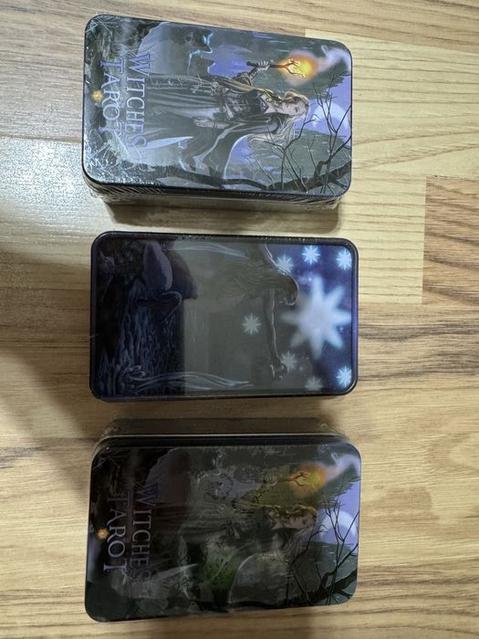 Новые таро ведьмы, оригинал, в железной коробке, края золотые