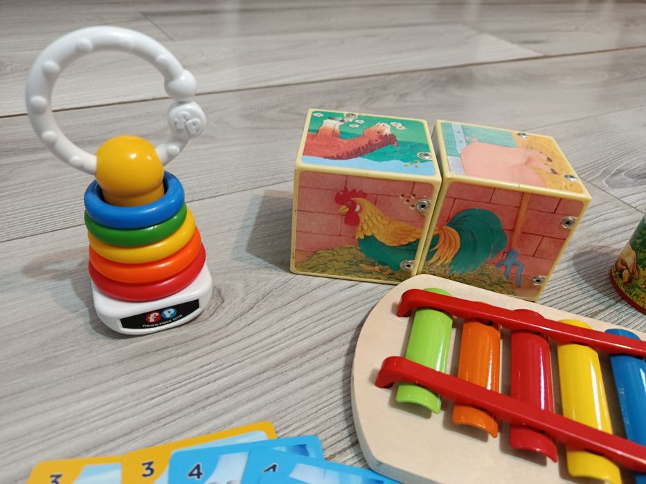 Lot jucării educative tip Montessori cuburi cu sunete sortare joc memo