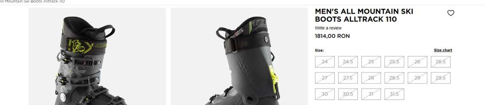 Clapari 325 mm Rossignol  Men's All Mountain Ski Boots Alltrack 110