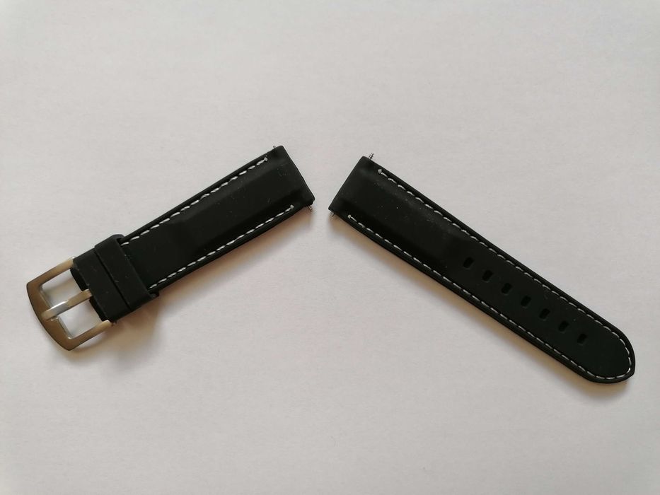 Bratara Ceas silicon 22mm Curea neagra catarama inox stil Sport