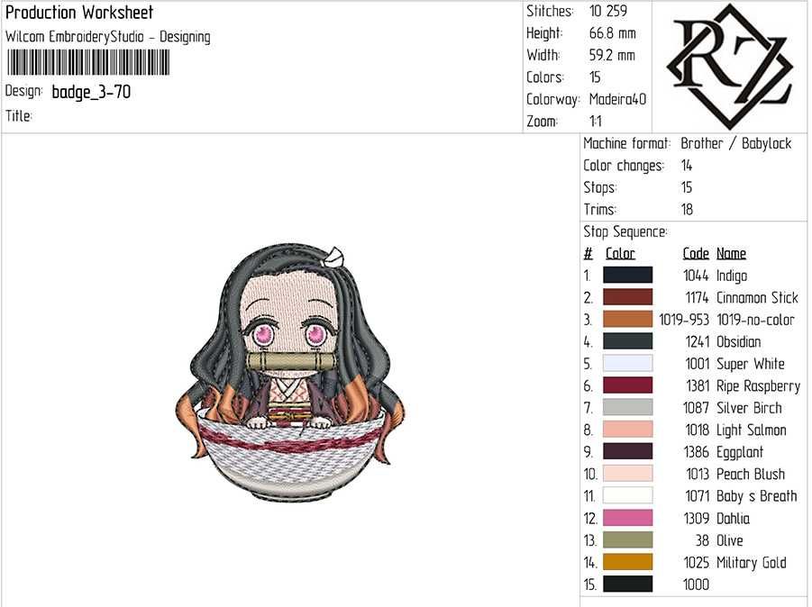 Разработка (Оцифровка) вышивки.