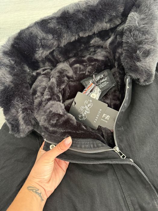 Топла дамска парка изцяло с пух
