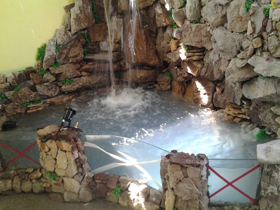 Строительство водопад ручей пруд с  светодиодной подсвет и пул упр