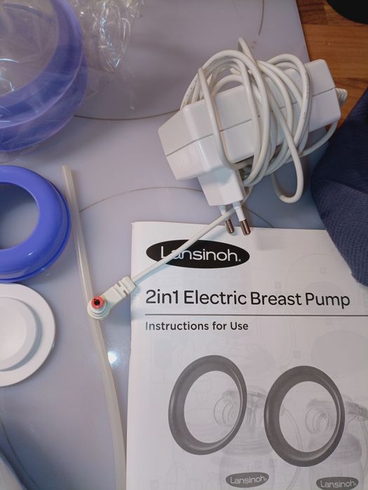 Pompa dubla de san Lansinoh completa /set pompa de san electrica  reîncărcabilă