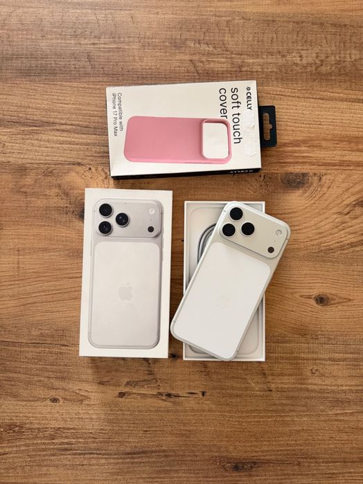 iPhone 17 PRO MAX Гаранционен като НОВ ! Silver - Сив !