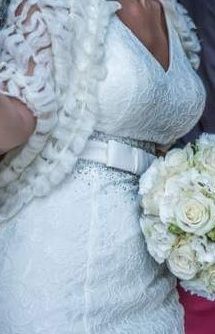 Официална дълга рокля от дантела /абитуриентска, булчинска/