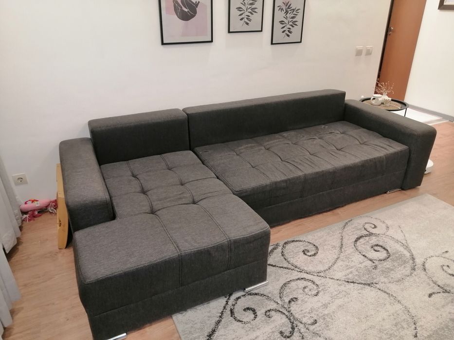 Ъглов  диван с лежанка