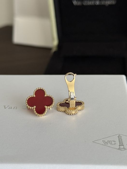 Серьги Van cleef розовый, синий, красный