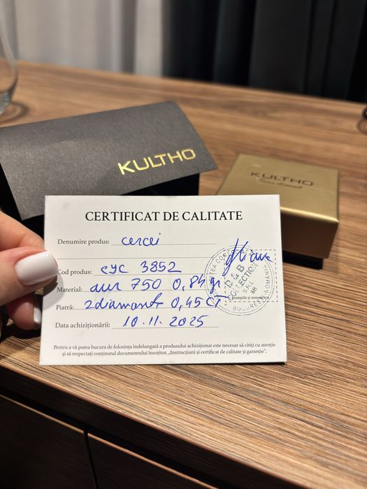Un Cercel cu diamant natural 0.225 ct kultho