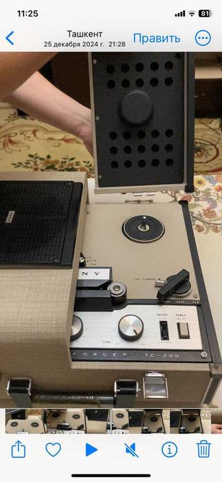 Катушечный магнитофон  SONY TC-200  Коллекционное состояние.