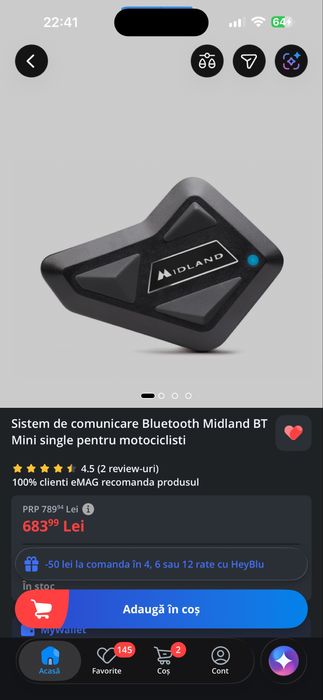 Intercom moto nou la  cutie Midland bt mini(nu cardo,sena )