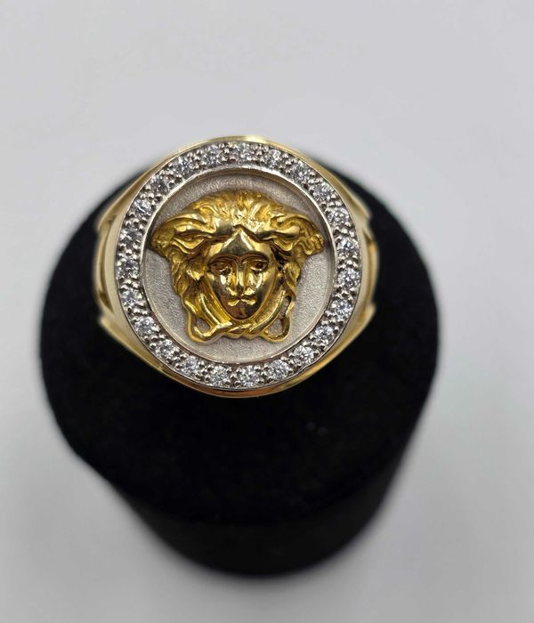 Inel Aur galben 18K Versace cu Diamante