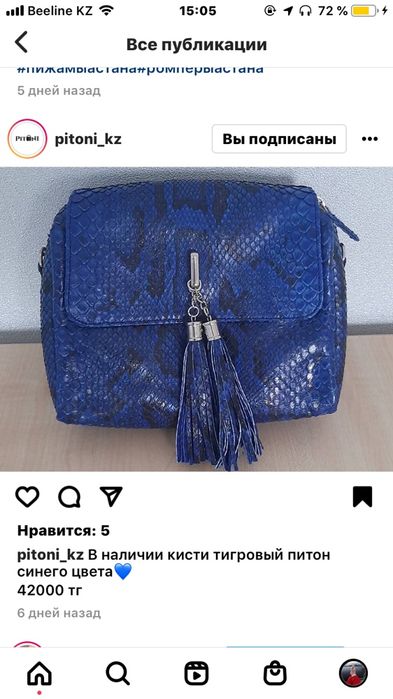 Сумка кожа питона