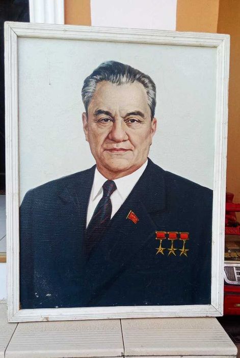 Портрет Кунаева  Динмухамед Ахмедовича, масло. холст