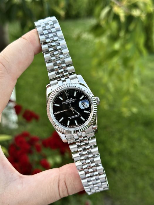 rolex datejust black dial 36,mm lady
