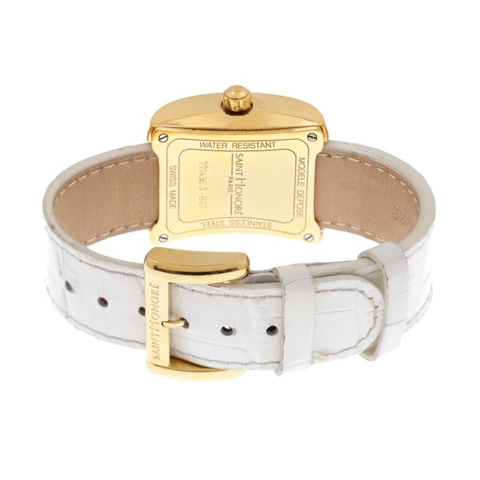 Ceas aurit Saint Honore, 44 diamante, curea tip pilot