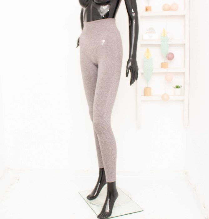 Gymshark оригинален дамски клин висока талия сив безшевен за фитнес XS