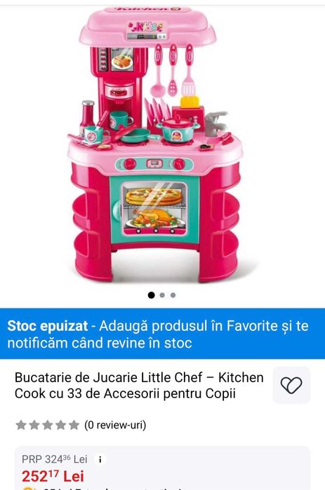 Set bucatarie utilata jucarie Adar, cu sunete si lumini, Roz