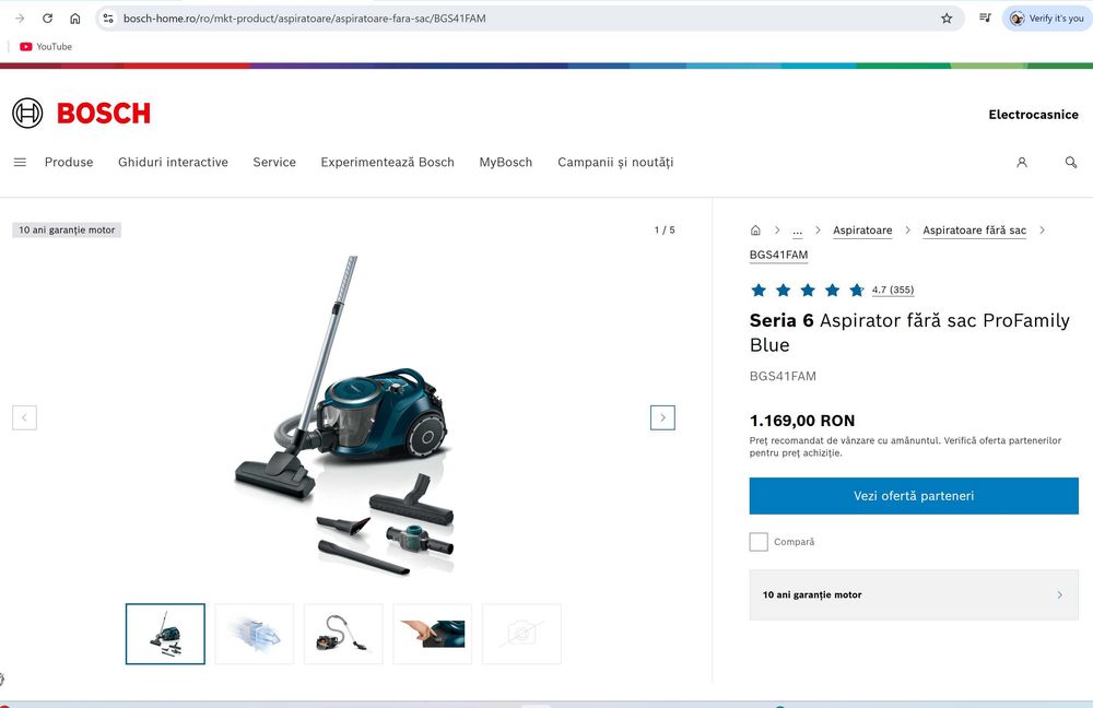 Bosch Seria 6 Aspirator fără sac ProFamily Blue