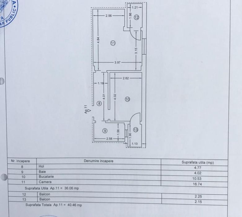 Vând studio/bloc finalizat 2020