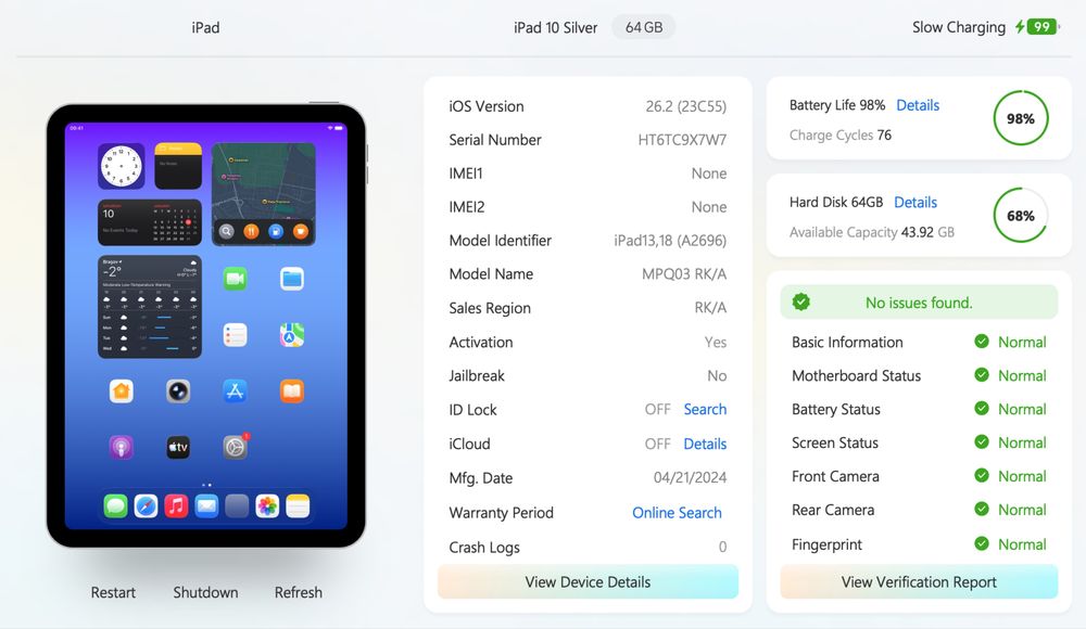 iPad (10th generation) 64GB Silver WIFI 2022 aproape ca noua
