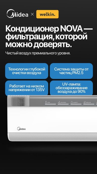 Кондиционер Midea Nova Inverter Wi-Fi 12 000 BTU