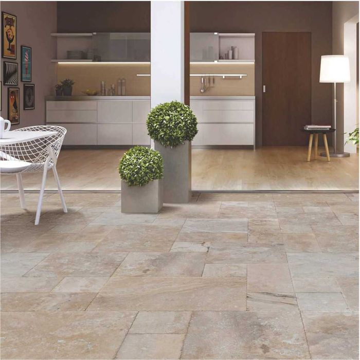 Travertin Rustic Antichizat French Pattern Set 1,2 cm 81,8 +TVA / mp