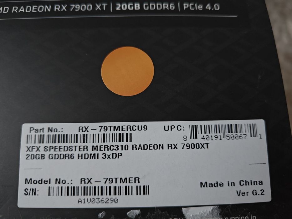 XFX SPEEDSTER MERC310 Radeon RX 7900 XT 20GB 320 Bit GDDR6