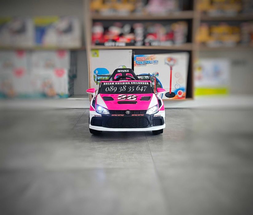 ТОП ЦЕНА!НОВО!Акумулаторна кола VW Drift PINK с 12V,функция дрифт,USB