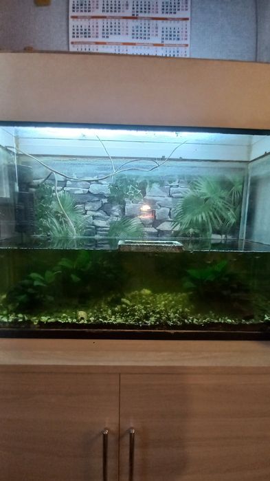 Аквариум,90л,в железном каркасе.