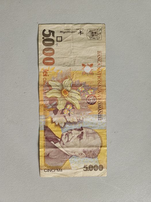 Bancnota rara 5000 lei 1998 - Seria 001A