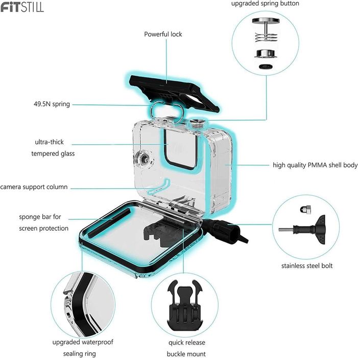 Водоустойчив защитен кейс за екшън камера GoPro HERO 5/6/7 Black