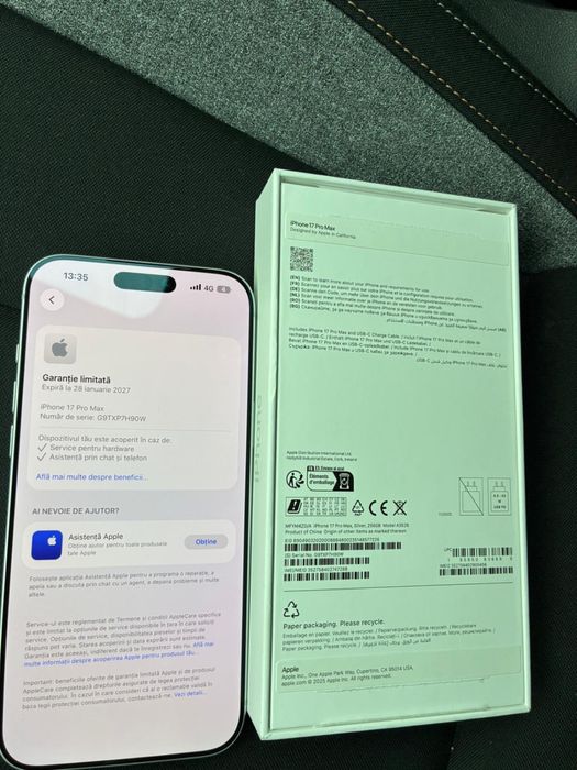 Vand iPhone 17 pro max silver NOU