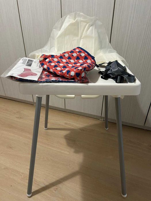 scaun masa bebe-copil IKEA ANTILOP cu tava + 2 huse si pernuta