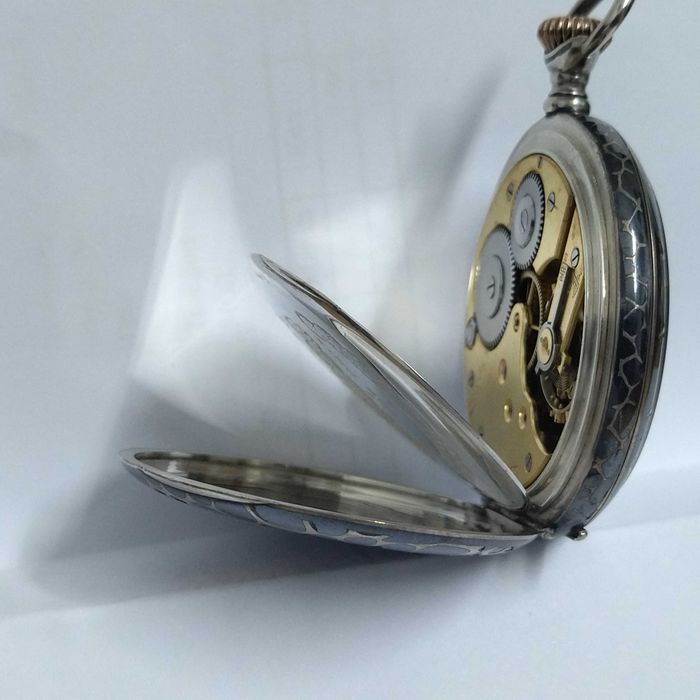 LONGINES джобен часовник, сребро/silver 0,900, идален, много рядък