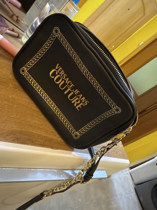 Кожена чанта Versace