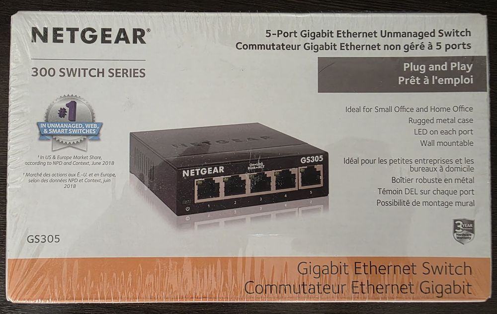 NETGEAR 5-Port Gigabit Ethernet Unmanaged Essentials Switch (GS305)