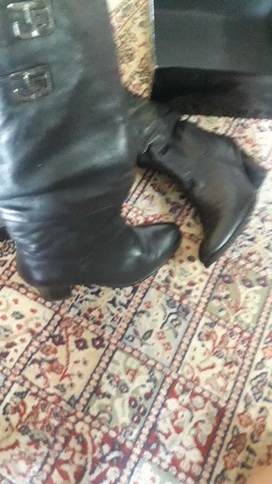 Зимние кожа мех  сапоги