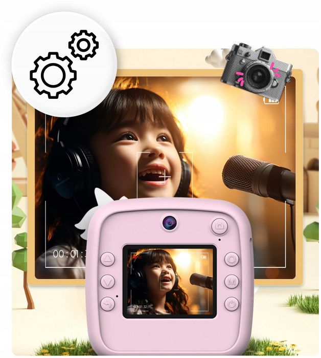 Aparat foto copii VALA A28 Unicorn 50Mpx 1080P Dual Camera Roz