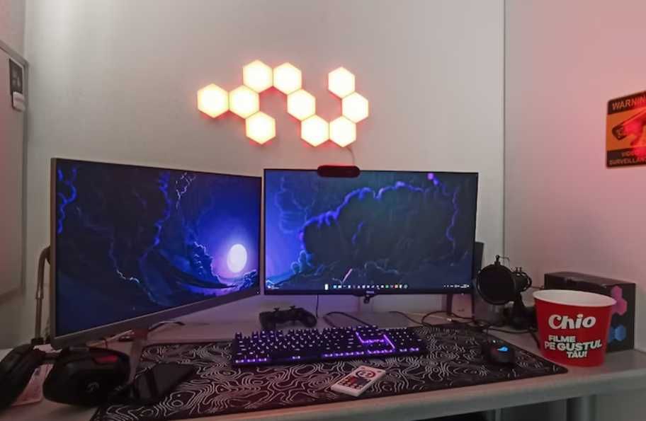 Set 10 sau 15 Panouri LED RGBIC Smart, Aplicatie, Sincronizare Muzica