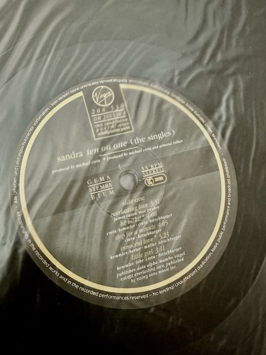 Sandra - ten on one - The Singles LP, vinil 1987