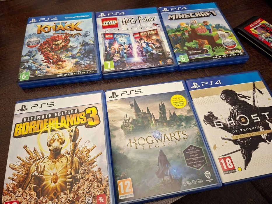 Игры для PS4/PS5 (Minecraft, Hogwarts, Призрак Цусимы)