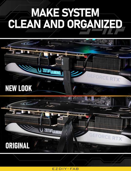 Cablu prelungitor GPU EZDIY-FAB Shield PCIE 5.1 ​​90 grade 12V-2×6,RVS