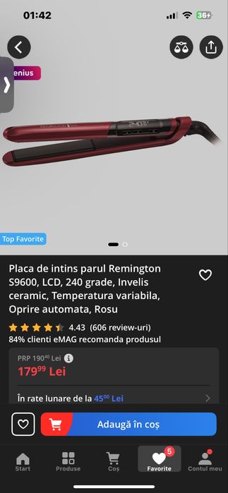 Placa de indreptat parul Remington silk