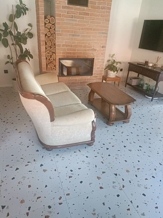 Canapea plus masa Baroc Lemn masiv
