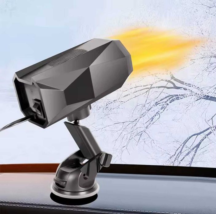 Печка за кола с вендуза, Вентилатор, размразител, 12V