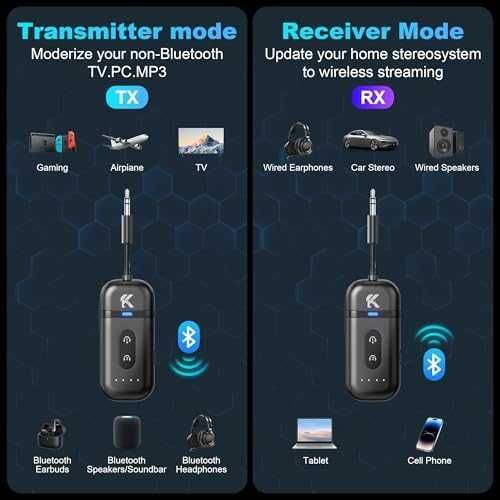Нов AUX Bluetooth 5.4 предавател приемник за TV кола самолет аудио адаптер