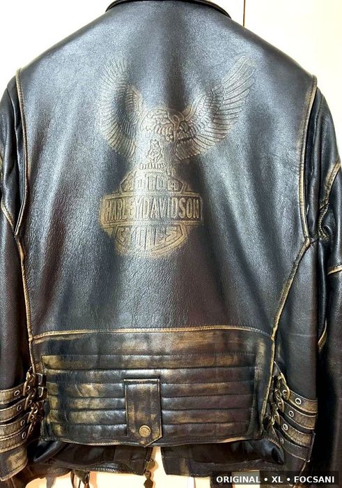 Geaca Piele Naturala Harley Davidson Screamin Eagle Distressed XL - Originala