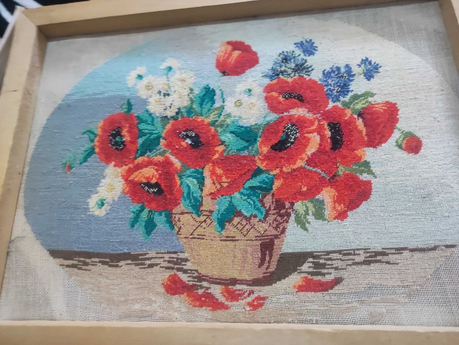 Goblenul flori de câmp (cusut manual)