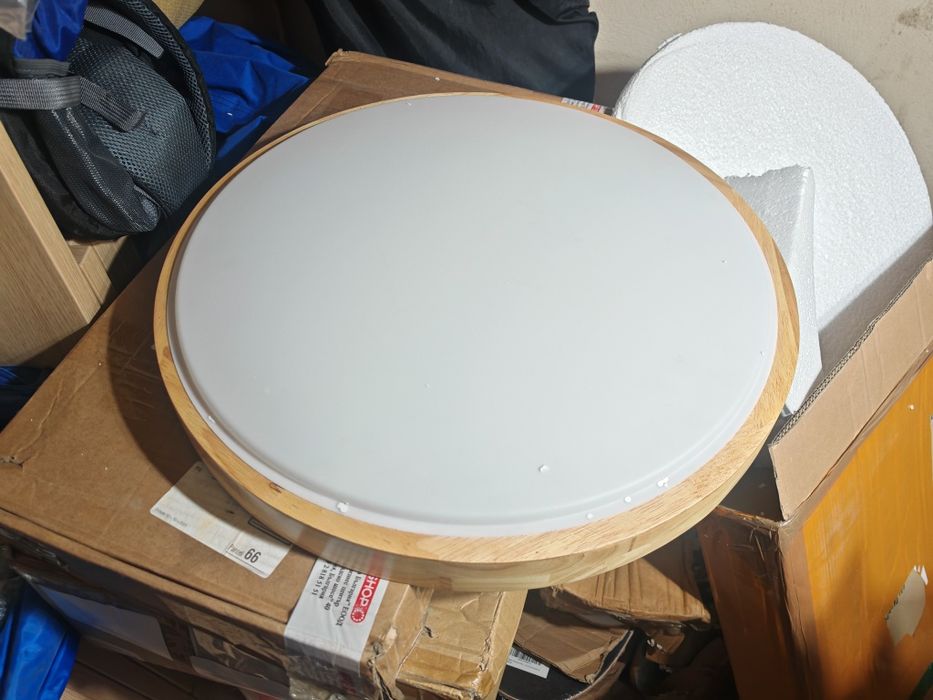 LED плафон за таван Ф50см дървена основа